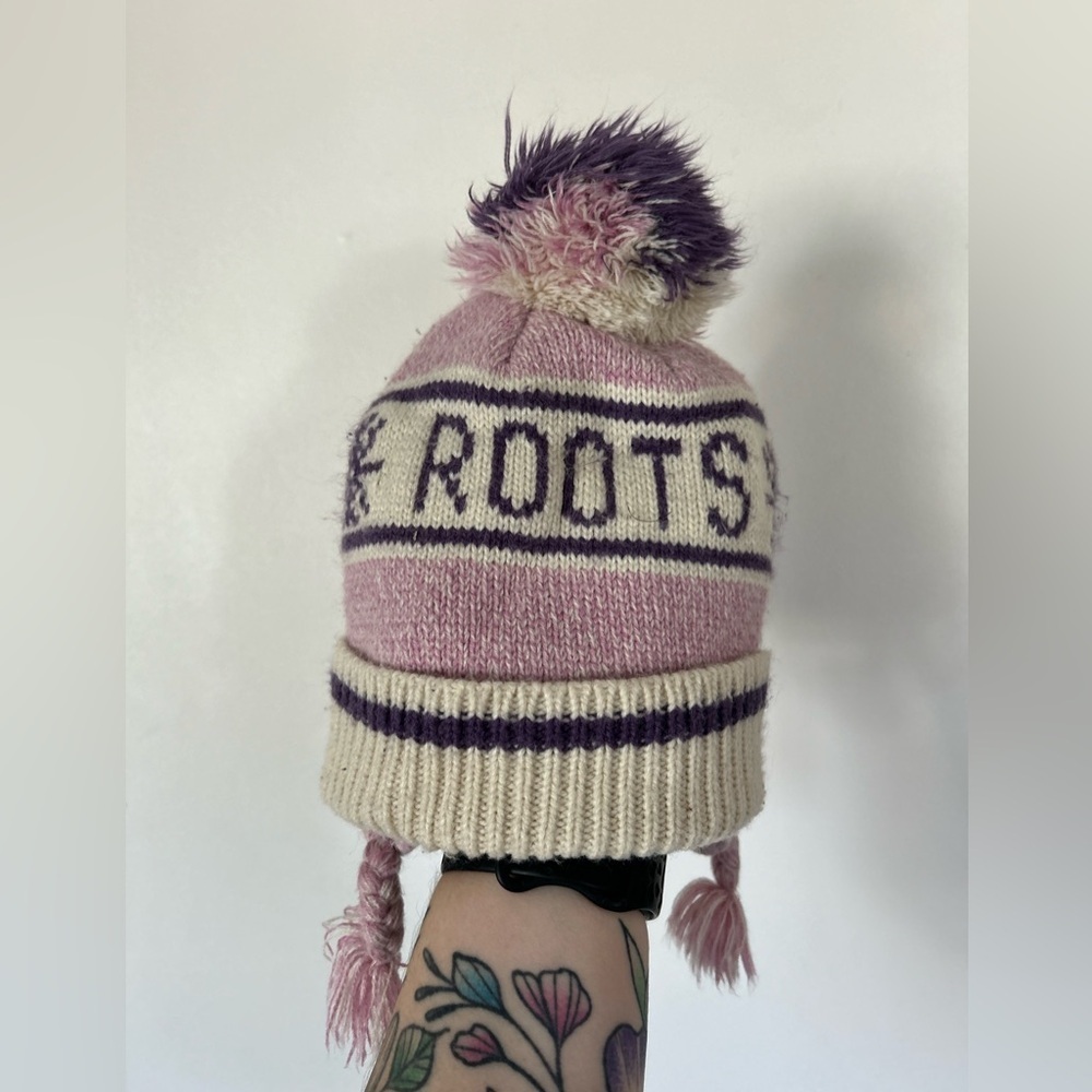 Roots Canada Purple, Pink And Cream Hat 12-24 Months